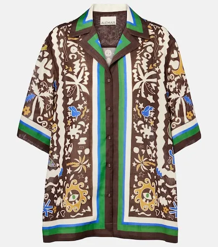 Maroc printed oversized ramie shirt - Alemais - Modalova