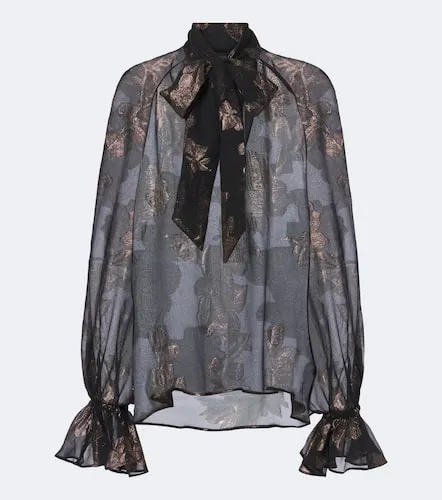 Tie-neck silk-blend fil coupe blouse - Etro - Modalova