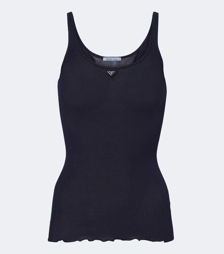 Prada Top in seta a coste - Prada - Modalova