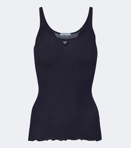 Prada Top in seta a coste - Prada - Modalova