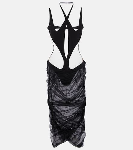 Cutout stretch-jersey midi dress - Mugler - Modalova