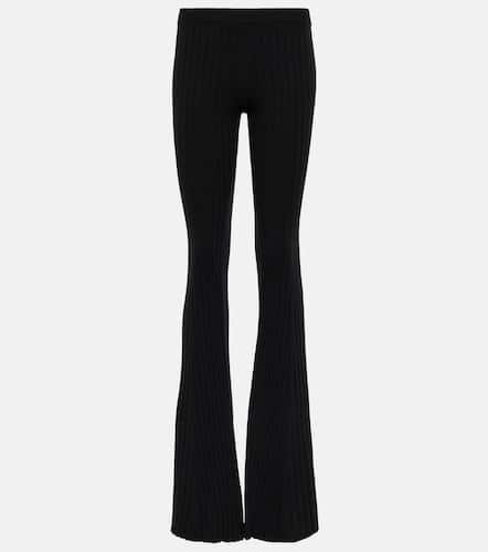 Ribbed-knit wool-blend flared pants - Versace - Modalova