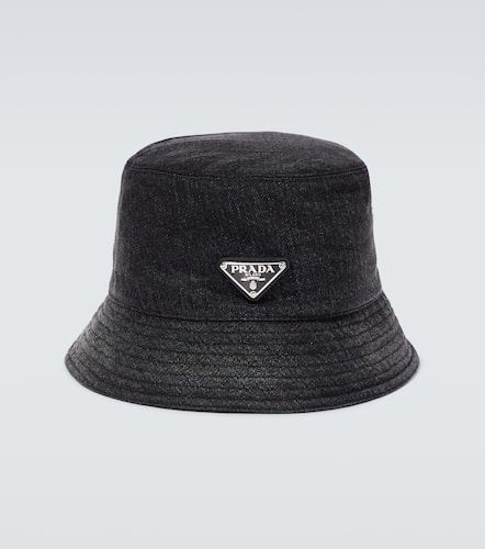 Sombrero de pescador en denim con logo - Prada - Modalova