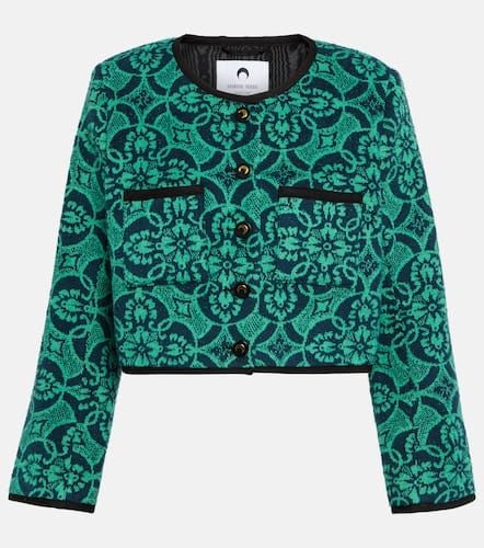 Jacquard cropped cotton jacket - Marine Serre - Modalova