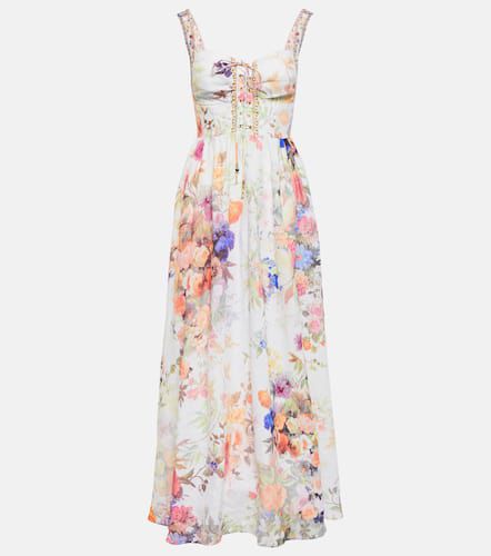 Bustier floral linen maxi dress - Camilla - Modalova