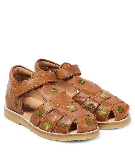Embroidered leather sandals - Petit Nord - Modalova