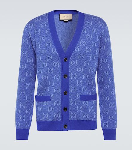 Cardigan in jacquard di lana GG - Gucci - Modalova