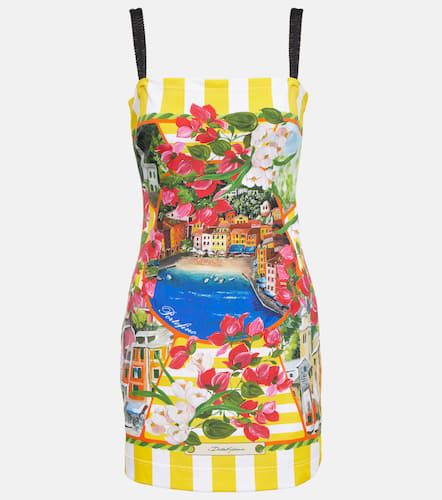 Vestido corto estampado con tirantes - Dolce&Gabbana - Modalova