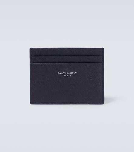 Logo leather card holder - Saint Laurent - Modalova