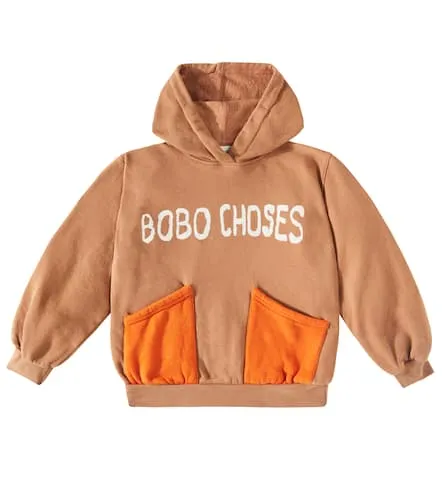 Shadow logo cotton jersey hoodie - Bobo Choses - Modalova