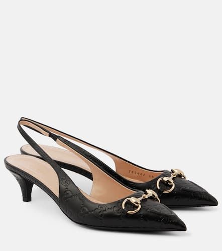 Horsebit GG 45 leather slingback pumps - Gucci - Modalova