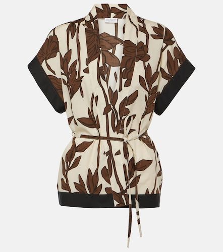 Camicia in cotone con stampa floreale - Brunello Cucinelli - Modalova