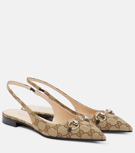 Horsebit GG canvas slingback flats - Gucci - Modalova