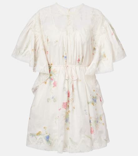 Vestido corto Lucky Lace de lino floral - Zimmermann - Modalova