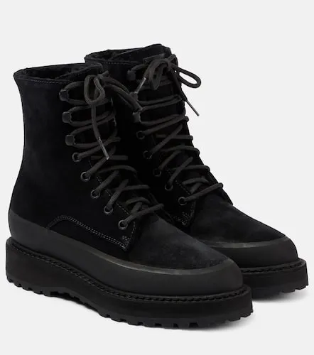 Dolomite shearling-trimmed suede ankle boots - Le Monde Beryl - Modalova