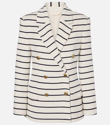 Blazer de punto de algodón a rayas - Brunello Cucinelli - Modalova