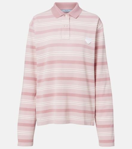 Polo cropped de algodón a rayas - Prada - Modalova