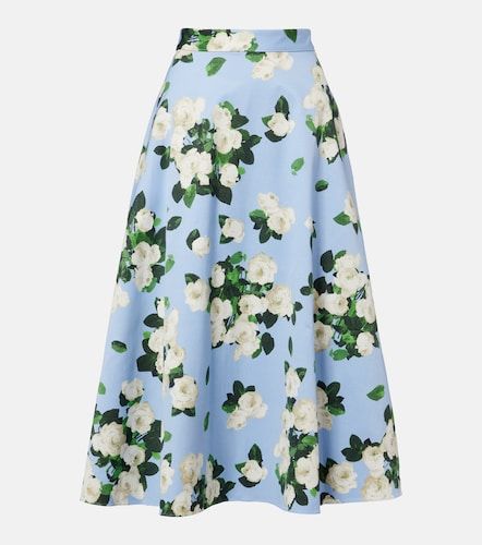 Floral faille midi skirt - Carolina Herrera - Modalova