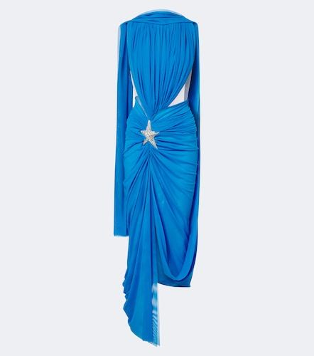 Draped embellished tulle midi dress - David Koma - Modalova