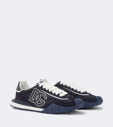 DG suede-trimmed canvas sneakers - Dolce&Gabbana - Modalova