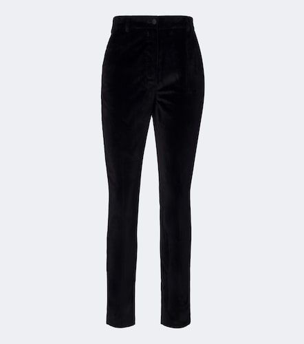 Pantalones slim de terciopelo de algodón y seda - Dolce&Gabbana - Modalova