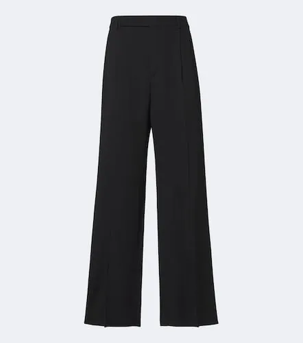 Striped wool-blend crepe straight pants - Saint Laurent - Modalova