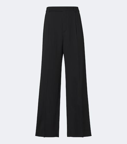 Striped wool-blend crepe straight pants - Saint Laurent - Modalova