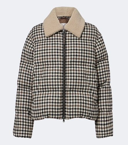 Checked alpaca and wool-blend down jacket - Brunello Cucinelli - Modalova