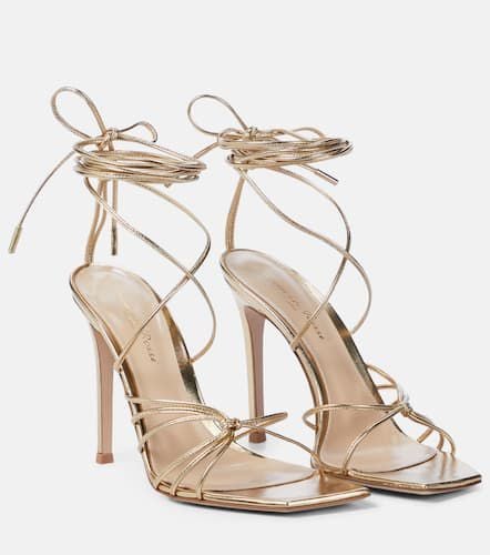 Metallic leather sandals - Gianvito Rossi - Modalova