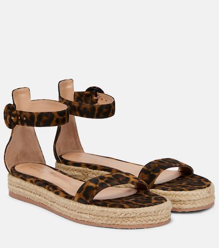 Suede leather platform sandals - Gianvito Rossi - Modalova