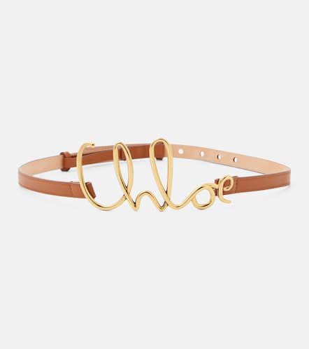 ChloÃ© Script Small logo leather belt - Chloe - Modalova