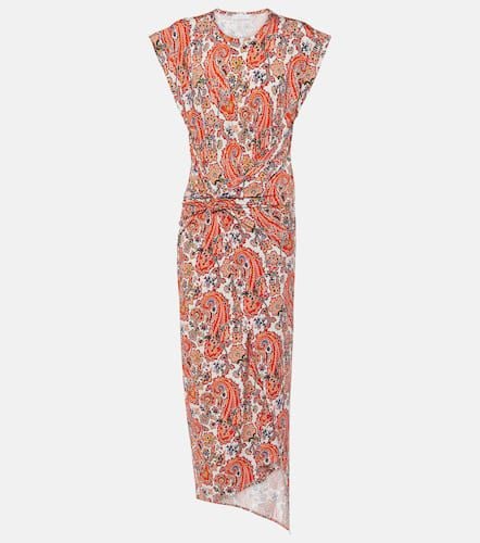 Gathered paisley jersey midi dress - Rabanne - Modalova