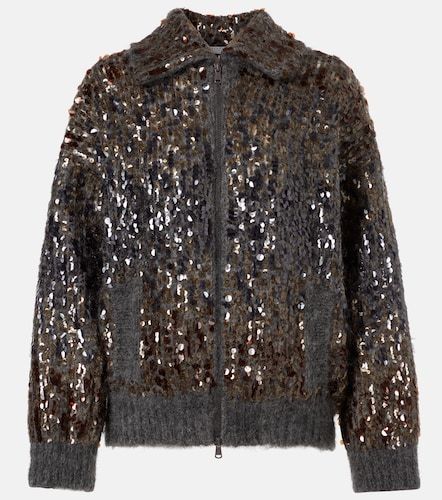 Pullover in misto mohair con zip - Brunello Cucinelli - Modalova