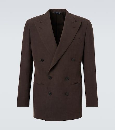 Double-breasted linen canvas blazer - Saman Amel - Modalova