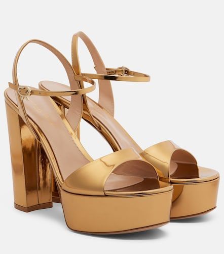 Marlena metallic leather platform sandals - Gianvito Rossi - Modalova