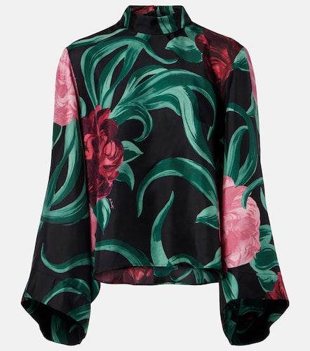 Top Make An Exit de sarga de seda floral - La DoubleJ - Modalova