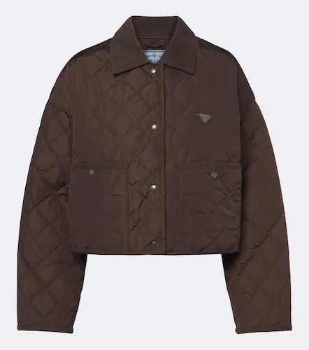 Cropped Jacke aus Re-Nylon mit Cord - Prada - Modalova