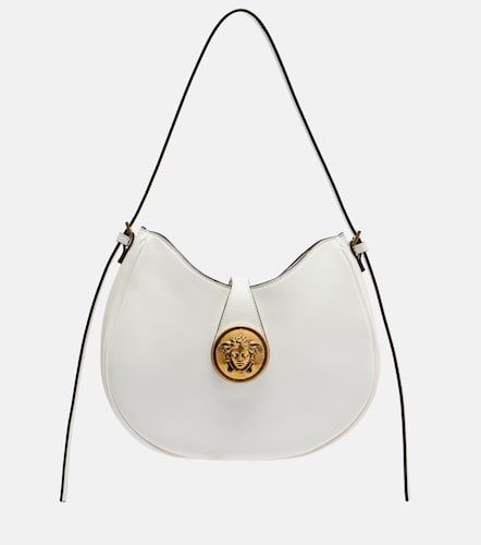 Embleme Small leather shoulder bag - Versace - Modalova