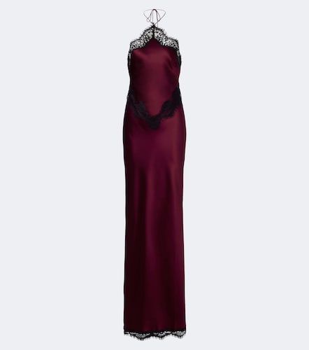 Retrofête Abito lungo Everly in raso con pizzo - Retrofete - Modalova