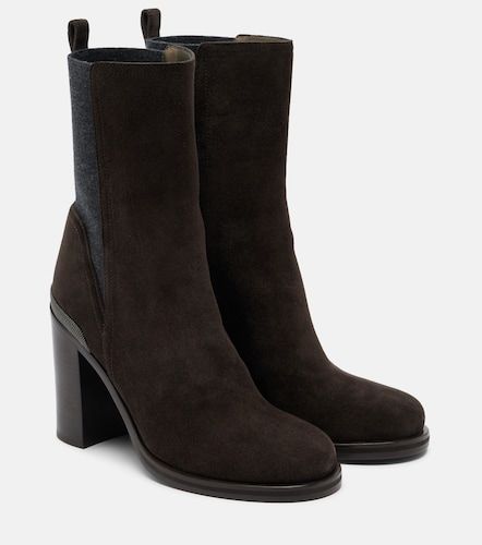 Monili suede ankle boots - Brunello Cucinelli - Modalova