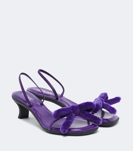 Mimi shearling and leather slingback sandals - Loewe - Modalova