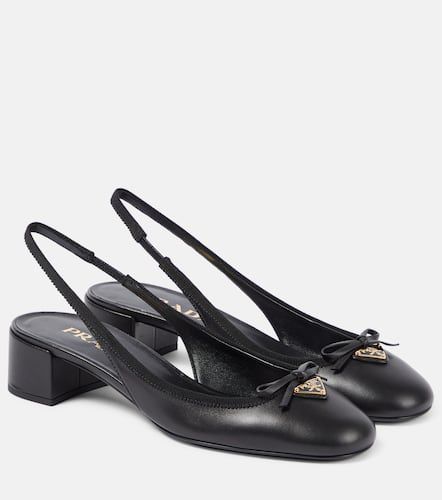 Prada Logo leather slingback pumps - Prada - Modalova