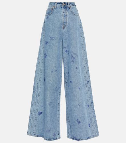 Jeans anchos estampados con tiro bajo - Vetements - Modalova
