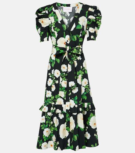 Floral cotton-blend midi dress - Carolina Herrera - Modalova