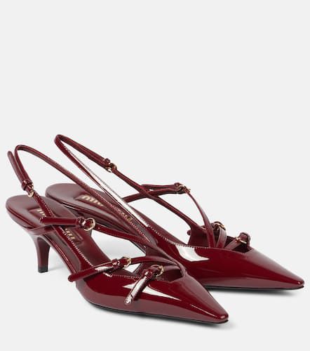 Patent leather slingback pumps - Miu Miu - Modalova