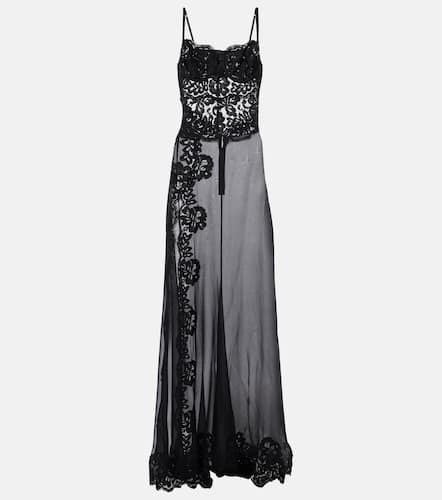 Silk-blend chiffon and lace corset dress - Dolce&Gabbana - Modalova