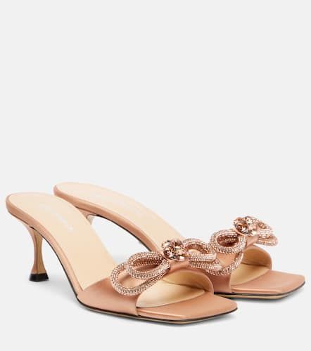 Double Bow embellished satin 65 mules - Mach & Mach - Modalova