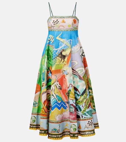 Alémais Vestido midi Lucky Pace de lino estampado - Alemais - Modalova