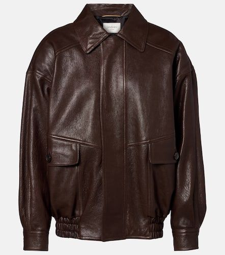 Oversized leather jacket - Saint Laurent - Modalova