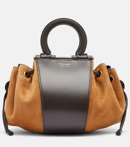 Secchiello Gancio Small in suede - Ferragamo - Modalova